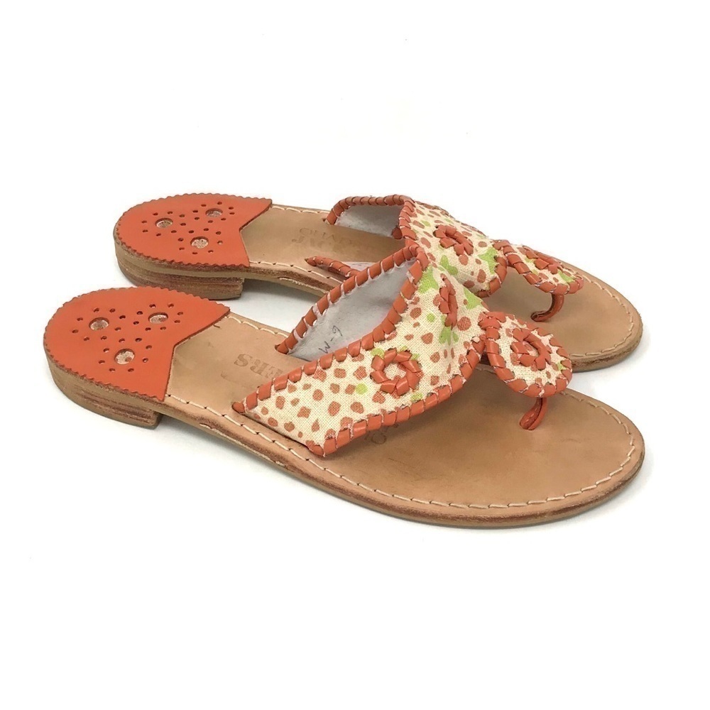 Quadrille + Jack Rogers Orange Thong Sandals 6